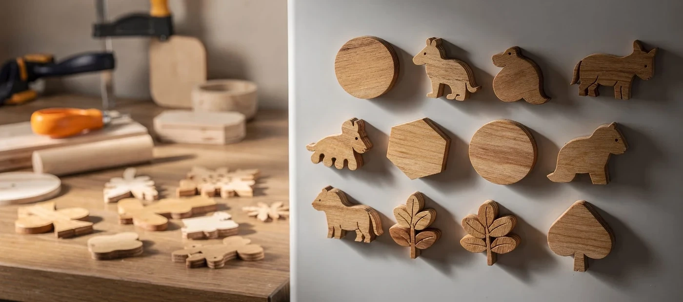 Custom Wood Fridge Magnets